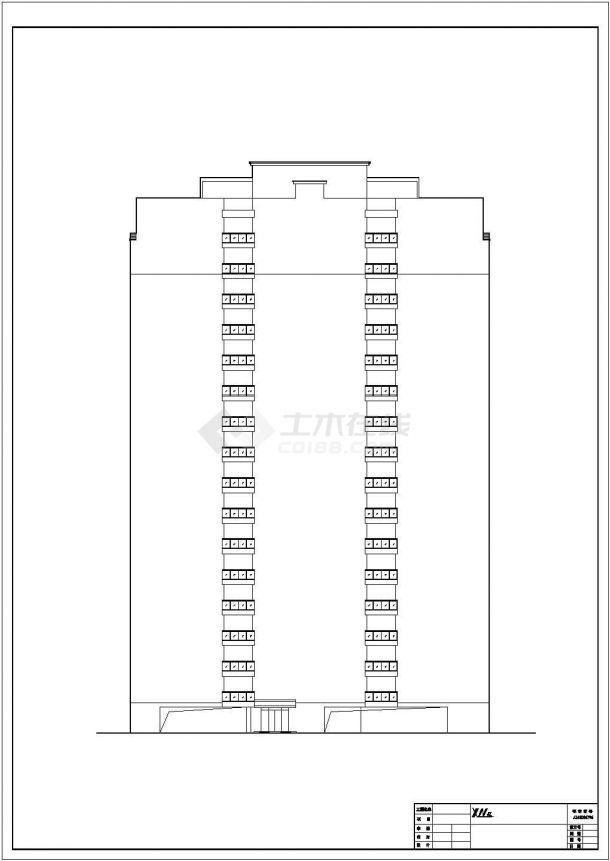 咸宁市雅苑花园小区7600平米17层框剪结构住宅楼建筑结构设计CAD图纸-图一