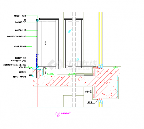 某地住宅阳台节点详图CAD施工图纸-图二