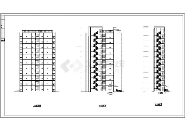杭州临安花园小区7900平米11层剪力墙结构公寓楼建筑结构设计CAD图纸-图一
