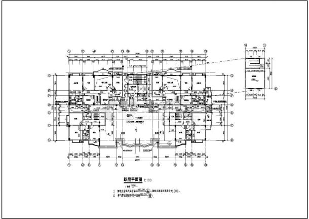 济南小高层商业住宅底商私人住宅楼设计CAD详细建筑施工图-图二