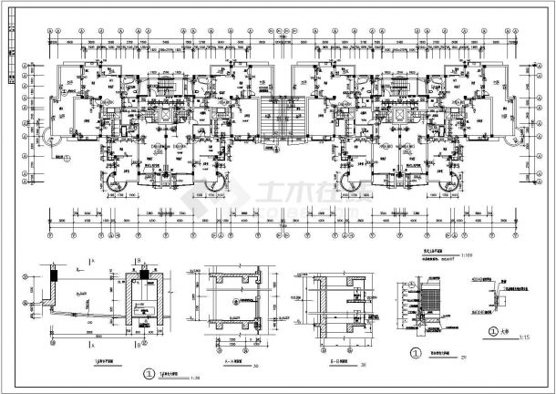 武汉小高层住宅全套底商私人住宅楼设计CAD详细建筑施工图-图二