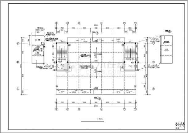 广州宿舍楼方案底商私人住宅楼设计CAD详细建筑施工图-图二