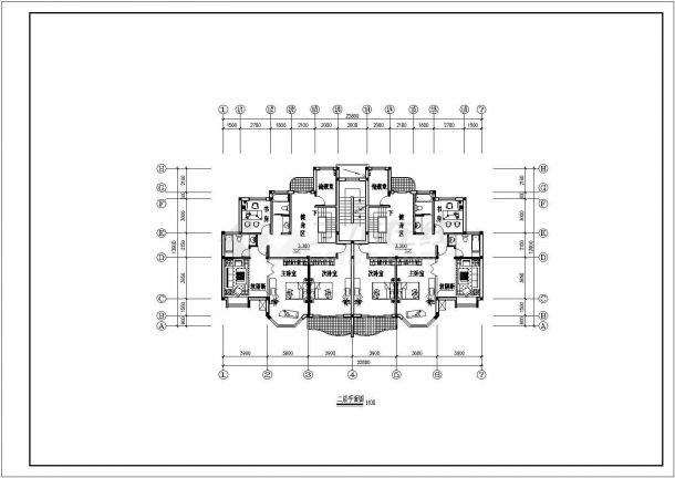 跃层楼住宅底商私人住宅楼设计CAD详细建筑施工图-图二