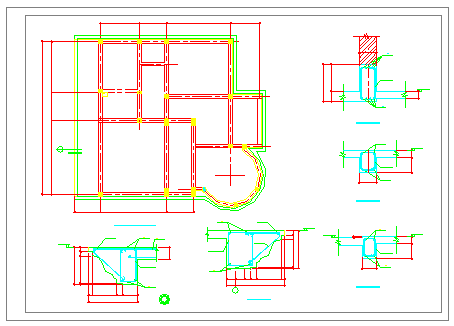 某大型别墅建筑结构设计cad图纸_图1