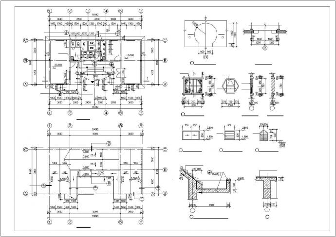 某地区仿古管理用房建筑设计施工CAD图纸_图1