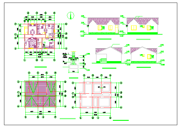 某地区小型别墅设计建筑方案cad图纸_图1