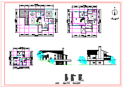 某地区14个别墅设计方案cad图纸-图二