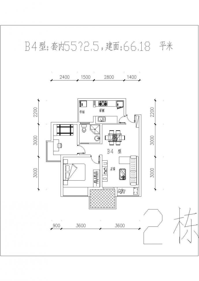 兰州二三房经典户型施工期临建（生活办公）用房设计CAD全套建筑施工图_图1