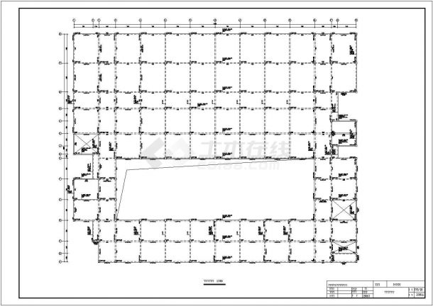 杭州师范学院1.2万平米四层框架结构图书馆建筑结构设计CAD图纸-图一