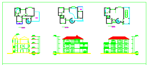 某别墅住宅造型设计cad施工图_图1