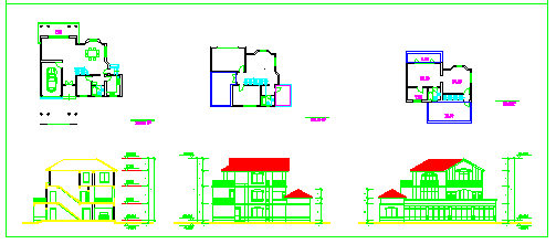 某别墅住宅造型设计cad施工图-图二