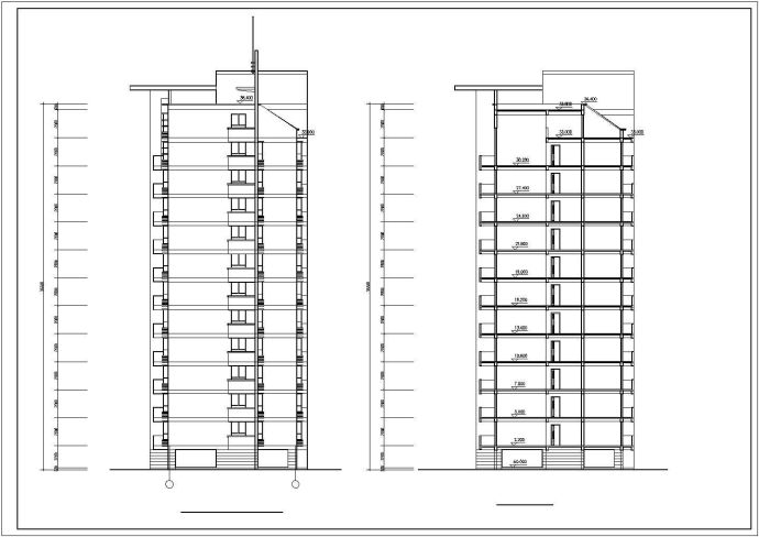 南京小高层住宅方案底商私人住宅楼设计CAD详细建筑施工图_图1