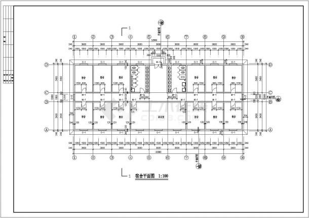 西宁职工宿舍底商私人住宅楼设计CAD详细建筑施工图-图二