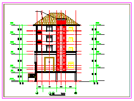 某错层别墅建筑结构施工cad设计图-图二