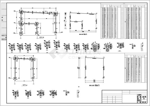 某地区4s店车间钢结构建筑设计施工CAD图纸-图二