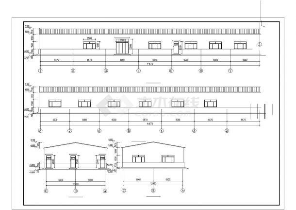 某地区钢结构餐厅建筑全套设计施工CAD图纸-图一