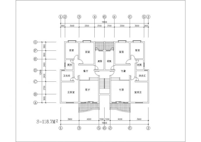 济南住宅户型平面底商私人住宅楼设计CAD详细建筑施工图_图1