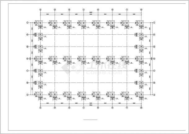 某地区30米双跨钢结构食堂建筑设计施工CAD图纸-图一