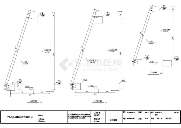 某地区钢结构库房建筑拉膜设计施工CAD图纸-图一