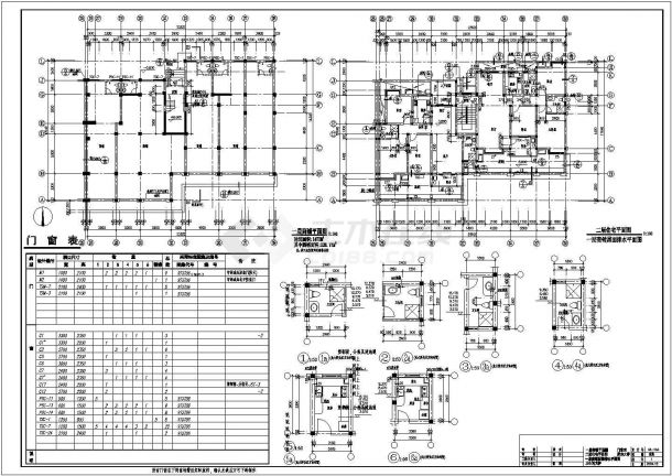 台北住宅小区施工底商私人住宅楼设计CAD详细建筑施工图-图二