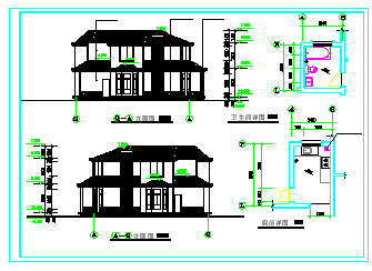 某二层别墅全套cad设计建施图
