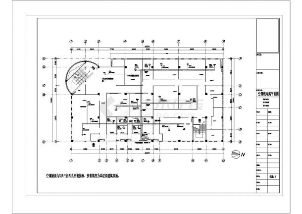 郑州某100㎡多层框架结构学校教学楼顶层水+电设计cad全套施工图（含设计说明）-图一