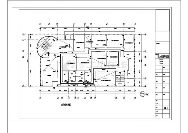 郑州某100㎡多层框架结构学校教学楼顶层水+电设计cad全套施工图（含设计说明）-图二