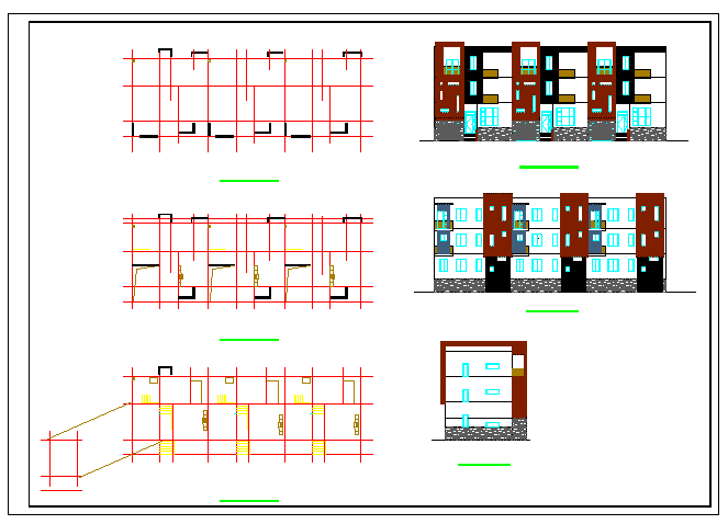 某联排别墅方案设计cad图纸_图1