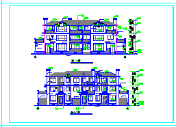 某联排别墅建筑施工cad计图-图二