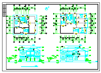 某地两层别墅建筑设计cad方案图纸-图二