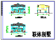 某地区联体别墅设计cad施工图-图二