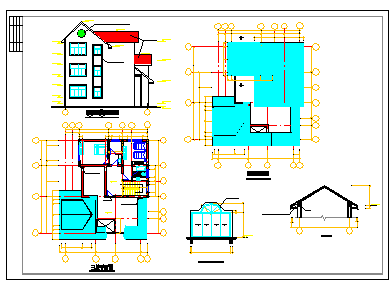 某别墅结构建筑方案cad设计图_图1