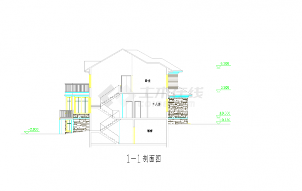 某地某多层滨水别墅建筑方案图含效果图CAD施工图纸-图一