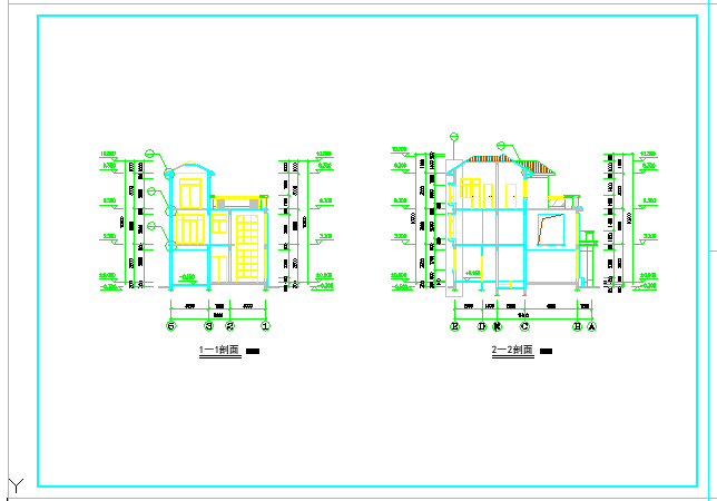 某地区三层别墅建筑cad施工设计图_图1