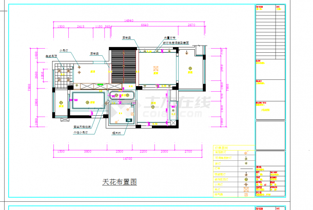 某地高端住宅小区现代两居室商品房设计装修图CAD图纸-图一