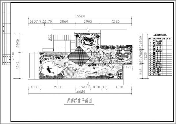 成都市春熙北路某高层商务写字楼屋顶景观花园平面设计CAD图纸-图二