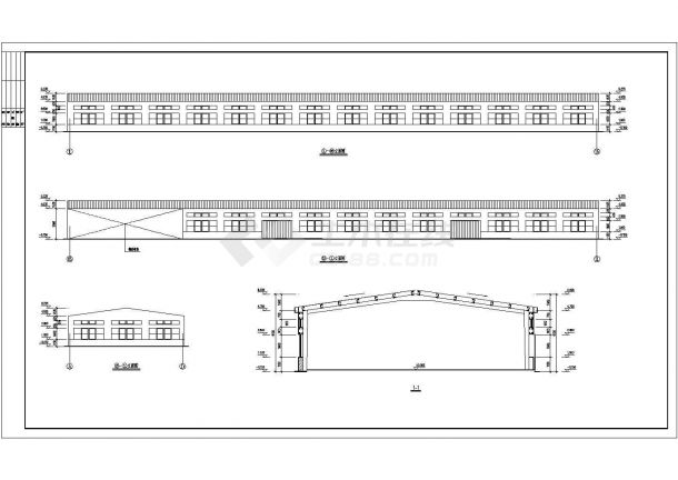 湖北省荆门市某单层钢结构厂房建筑结构cad全套设计施工图纸-图二