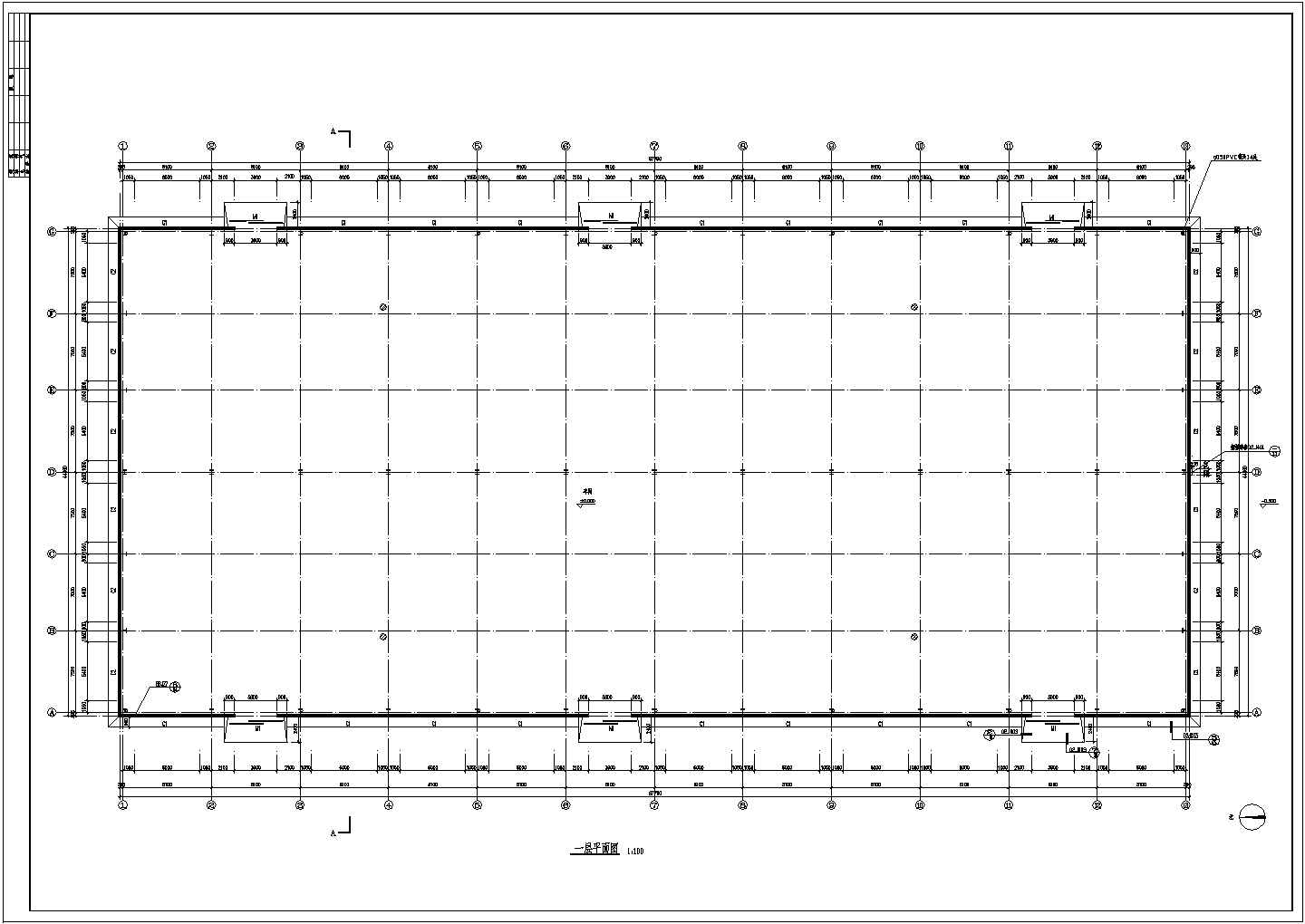 吉林省长春市某单层钢结构工业厂房全套CAD设计施工图