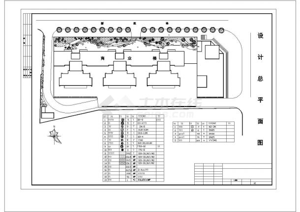 成都市双流区某高层金融办公楼屋顶景观花园平面设计CAD图纸-图一