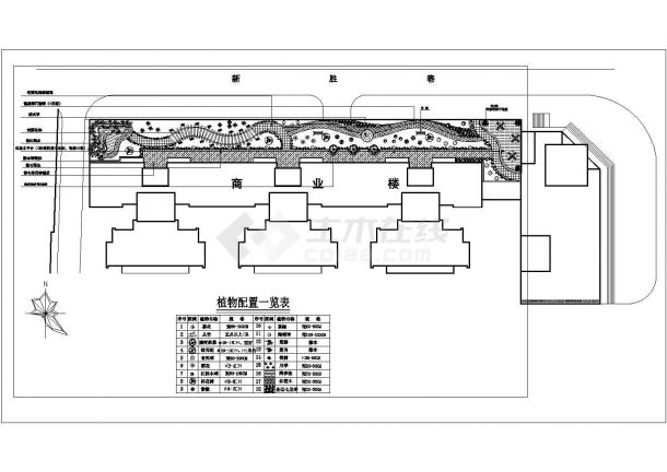 成都市双流区某高层金融办公楼屋顶景观花园平面设计CAD图纸-图二