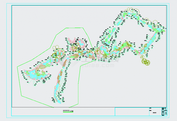 广州某游乐园拓展新区景观工程绿化施工图CAD图纸-图一