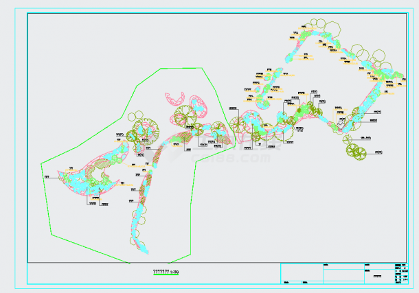 广州某游乐园拓展新区景观工程绿化施工图CAD图纸-图二