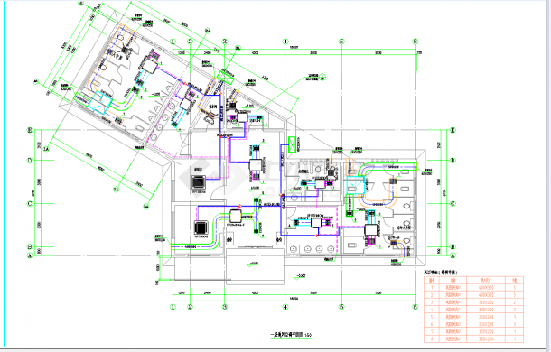 山东公共厕所空调通风系统初步设计图CAD图纸-图一