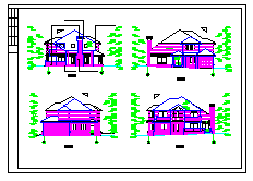 某乡村度假别墅建筑施工cad设计图纸_图1