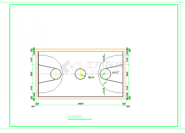 某地篮球场施工图CAD图纸-图一