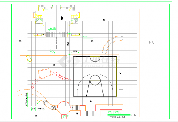 某地两层框架结构中学院内浴室厕所结构施工图CAD图纸-图一
