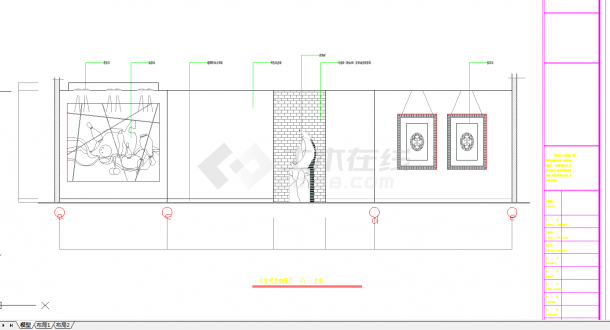 某地咖啡厅大堂装修立面图CAD施工图纸-图一