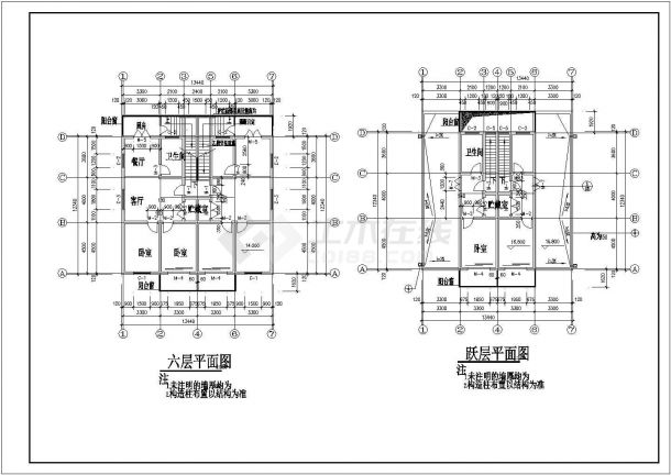 南通多层住宅施工期临建（生活办公）用房设计CAD全套建筑施工图-图二