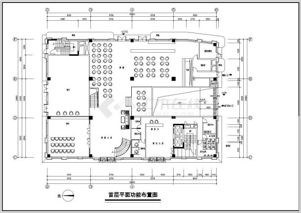 广州市酒店建筑平面设计全套施工cad图-图二