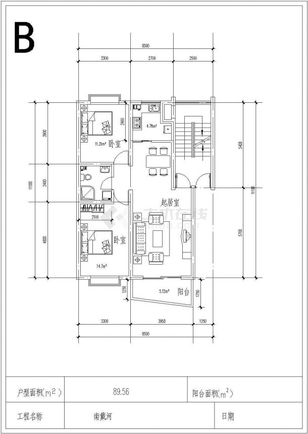昌都6种居民户型底商私人住宅楼设计CAD详细建筑施工图-图二